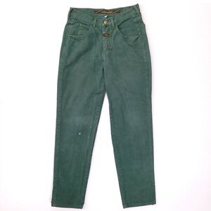 Marithe Francois Girbaud Mens Green Denim Jeans Straight Leg Vintage 30x32